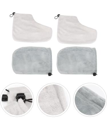 Beavorty 2 Pairs Gloves Wax Bath Foot Cover Paraffin Wax Booties Paraffin Treatments Cozies Hand and Foot Liners Wax Bath Mitts Disposable Foot Covers Paraffin Glove Short Boots Spa Grey - Buy Online on SooperMarket.com