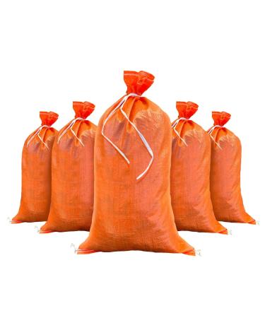 Sandbaggy Sandbags | 14" x 26 Inch | High Visibility Orange Color | Military Grade | Tough 50 LB Capacity | Protects Homes & Businesses From Flooding | Holds Down Traffic Signs & Fencing (50 Bags) 50 Sandbags