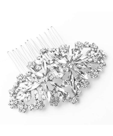 Wedding Hair Comb Glistening Wedding Hair Jewerly for Bride and Bridemaid Side Bridal Comb Silver Color
