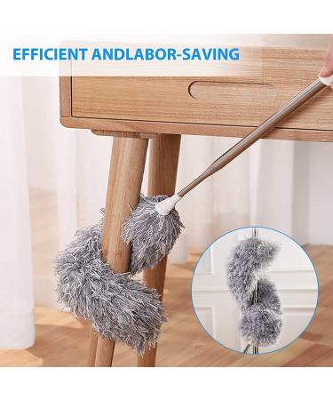 FUUNSOO Microfiber Duster with Extension Pole - 30-100 Inches | Bendable Head, Extendable for Cleaning High Ceilings, Fans, Furniture, Cobwebs | Interior Roof Cleaner - Buy Online on SooperMarket.com