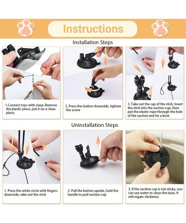 Jetczo Cat Feather Toys  Interactive Cat Toy with Super Suction Cup Detachable 6 PCS Feather Replacements with Bell  2 Wand Cat Spring Feather Toys for Indoor Cats Kitten Play Chase Exercise - Buy Online on SooperMarket.com