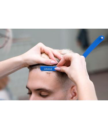 Premium Black Straight Razors for Men - Classic Shaving with 10 Stainless Steel Blades | Professional Barber Supplies & Accessories - Buy Online on SooperMarket.com