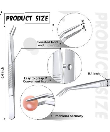 Stainless Steel Tweezers with Curved Serrated Tip Multipurpose Tweezers Sewing Machine Tweezers Forceps Tweezers for Craft (32  Silver) 32 Silver - Buy Online on SooperMarket.com