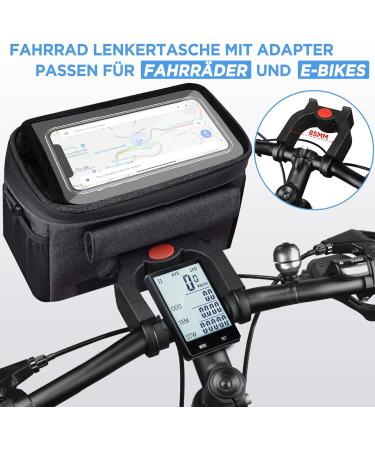 Waterproof Bicycle Handlebar Bag with Adapter | E-Bike & Bike Cell Phone Holder | 5.3L Adjustable Backpack - Buy Online on SooperMarket.com