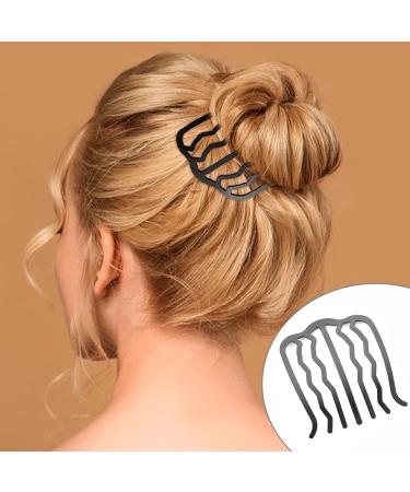 4 PCS Black Hair Fork Clip Combs Set - Vintage U-Shaped Messy Updo Bun Hair Pins for Women and Girls - Buy Online on SooperMarket.com