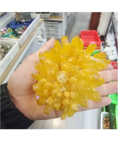 Natural Crystal Rough Crystals Yellow Natural Crystal Cluster Phantom Quartz Electroplating Crystal Aquarium Decoration Home Decor 1pcs (Size : 350-400g) - Buy Online on SooperMarket.com