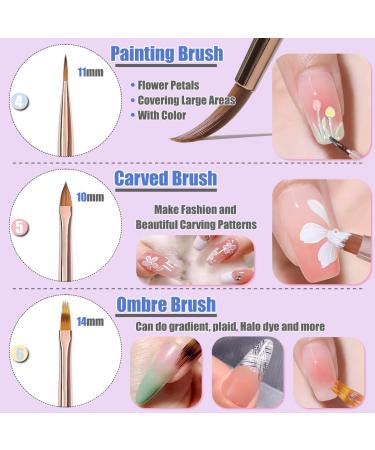 KINGMAS 10Pcs Nail Art Brushes Nail Gel Polish Painting Brush Drawing Pen Nail Liner Brush and Nail Dotting Pen for Gel Polish DIY Manicure Salon at Home - Buy Online on SooperMarket.com