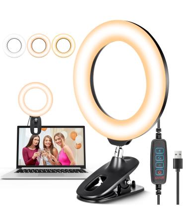 Eicaus Lighting for Video Recording, Selfie Ringlight with Clip for Computer, Conference Lighting for Zoom Meeting, LED Video Light for Webcam, Laptop