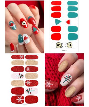 Kalolary 8 Leaves Nail Art with Nail File - Christmas Sticker Decals for Stunning Manicure | Self-Adhesive Fashion Decoration - Buy Online on SooperMarket.com