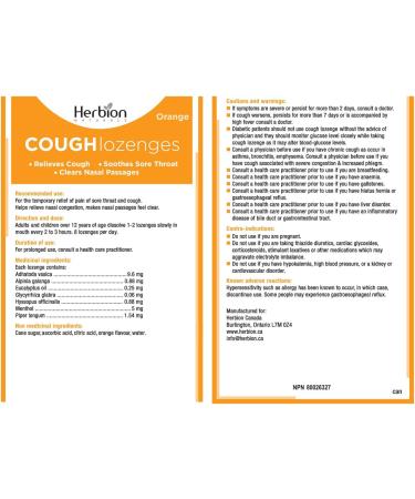Herbion Naturals Cough Lozenges Orange Flavor | Cough Suppressant | Sore Throat Relief | Pack of 5 125 Counts - Buy Online on SooperMarket.com