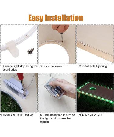 Score Sensing LED Cornhole Lights - 7 Color Change, Set of 2 - Enhance Nighttime Cornhole Game Experience - Buy Online on SooperMarket.com
