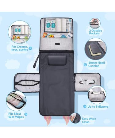 Portable Waterproof XL Baby Changing Mat with 6 Pockets and Wipe Dispenser - Buy Online on SooperMarket.com