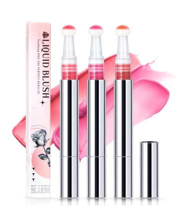 HOSAILY 3 Colors Liquid Blush Creamy and Velvet Cream Blush Waterproof and Long Lasting Natural Lightweight Matte Liquid Blush for Cheek 0.33 Ounce (Pack of 3)