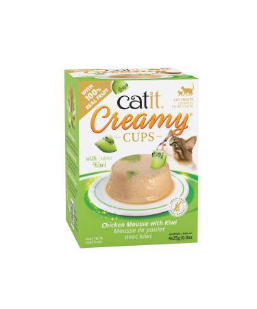 Catit Creamy Cups Chicken Mousse with Kiwi 4 x 25g Cat Food Wet Cat Food Cat Food Wet Nourriture Pour Chat Cat Wet Food Wet Cat Food Pate