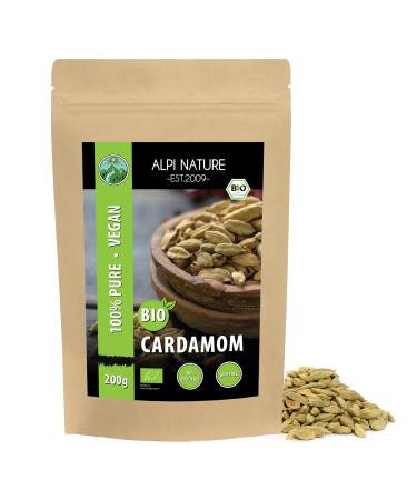 Organic Cardamom Whole (200g 7oz) Organic Cardamom Seeds Cardamom Seeds from Certified Organic Farming Cardamom Seeds 100% Pure and Natural 200 GR (7oz)