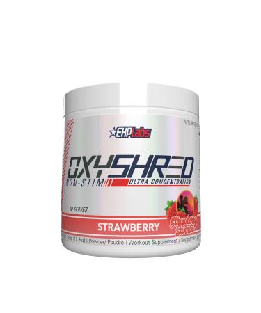 EHP Labs OxyShred Non Stimulant Thermogenic Pre Workout Powder - Stim Free Pre Workout Caffeine Free Preworkout for Men & Women - Non Stim Preworkout - Sugar Free Energy Powder - Strawberry Sunrise 60 Servings