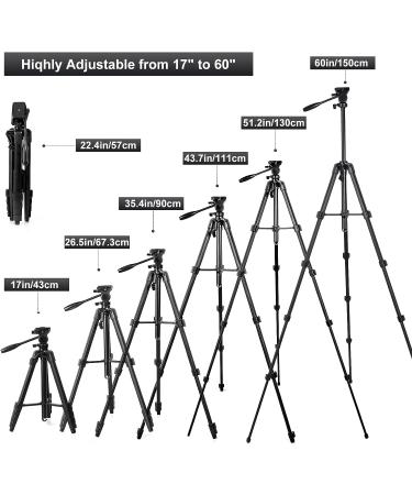 LCNCY Binocular Tripod Stand - Universal Lightweight Travel Video Tripod with Remote - Matte Black (Compatible with Camera, Phone, iPad, DSLR, GoPro, Spotting Scope, Telescope, Astronomy Binoculars) - Buy Online on SooperMarket.com
