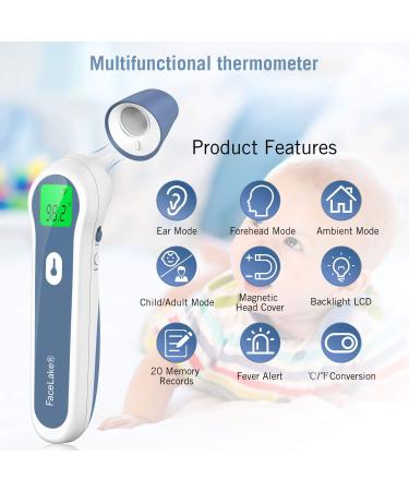 FaceLake   FT98 Non Contact Dual Mode Infrared Thermometer for Forehead and Ear - Buy Online on SooperMarket.com
