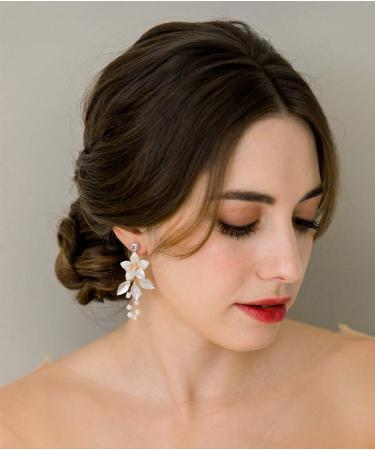 SWEETV Handmade Gold Wedding Hair Comb and Bridal Earrings Set - Elegant Accessories for Brides - Buy Online on SooperMarket.com