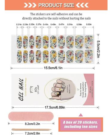 Kalolary 20PCS Gel Nail Polish Strips with File and Stick - Self-Adhesive Wraps for Cured Gel Nails (UV/LED Lamp Required) - Buy Online on SooperMarket.com