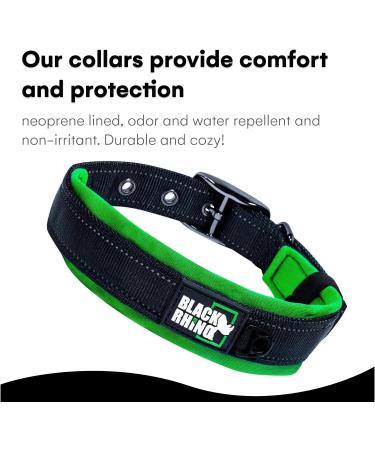 Black Rhino Comfort Collar | Super Soft Neoprene Dog Collar for All Breeds | Adjustable Reflective Weatherproof - Aqua/Gray Small - Buy Online on SooperMarket.com
