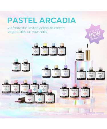 Modelones Gel Nail Polish Kit 24Pcs - Pastel Spring 20 Colors 7ML Glitters | Macarons Girly Collection - Gel Polish Set with Top/Base Coat | Manicure Kit for Women and Girls - Buy Online on SooperMarket.com