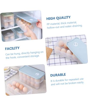 RORPOIR 1pc Box Egg Storage Box Storage Bins Refrigerator Eggs Storage Trays Egg Tray Blush Grid re-usable Blue 24x11.5cm - Buy Online on SooperMarket.com