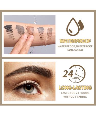 Waterproof Liquid Eyebrow Gel | Smudge-Proof & Sweat Resistant | Long Lasting Tinted Brow Color | Brow Pen Included (Black-Brown) - Buy Online on SooperMarket.com