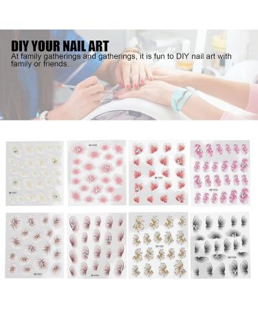 5D Nail Art Stickers Self Adhesive Nail Stickers Nail Decoration Fashion Accessories Embossed Flowers Self Adhesive Nail Decoration for Manicure Nail Art Supplies - Buy Online on SooperMarket.com