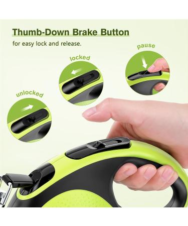 Pecute 3m Dog Leash | Eco-Friendly Roller Linen with Feces Bag Holder 360 Extension Anti-Slip Handle & Quick Brake for Dogs Up to 15kg - Buy Online on SooperMarket.com