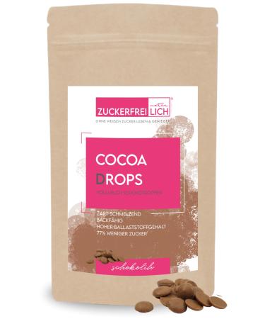 Cocoa drops chocolate 500g whole milk chocolate drops without added sugar erythritus & stevia without taste sugar -reduced chocolate drops calorie -conscious 77% less sugar chocolate