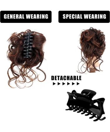 Long beard ball head wig bun grab clip Fluffy natural scrunchie bridal cocktail hairpin Messy Hair Bun Extensions Curly Wavy Hair Scrunchies Messy Bun Hairpiece (Light brown with darker shades) - Buy Online on SooperMarket.com