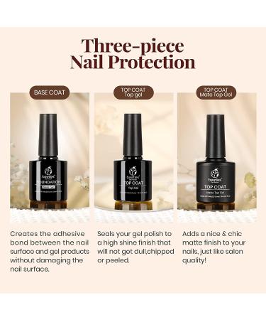 Beetles Gel Nail Polish Base and Top Coat Set - Matte & Shine Effects | Long Lasting DIY Manicure | No Wipe, Soak Off, 7.5ml Each - Buy Online on SooperMarket.com