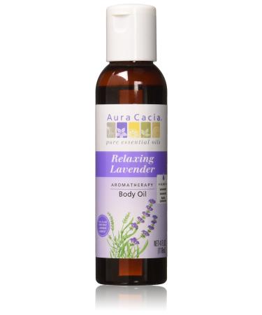 Aura Cacia Relaxing Lavender Aromatherapy Body Oil 4 Ounce (Pack of 12)