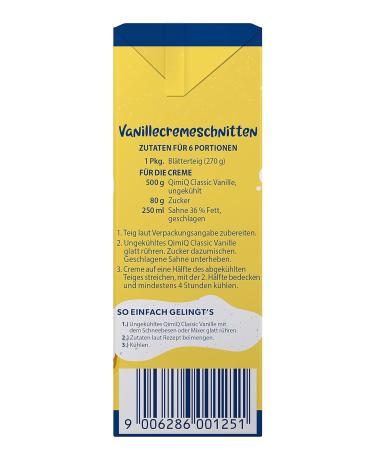 QimiQ Classic Vanilla Cream - Natural 3x250g | International Shipping Available - Buy Online on SooperMarket.com