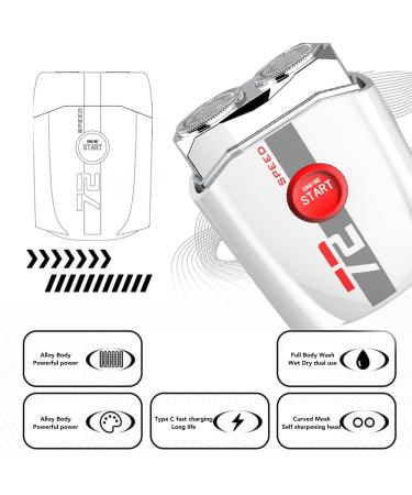 TOPINCN Electric Beard Trimmer - Zinc Alloy Fully Automatic Men Clippers for Beard & Body Hair Portable & Washable - Buy Online on SooperMarket.com