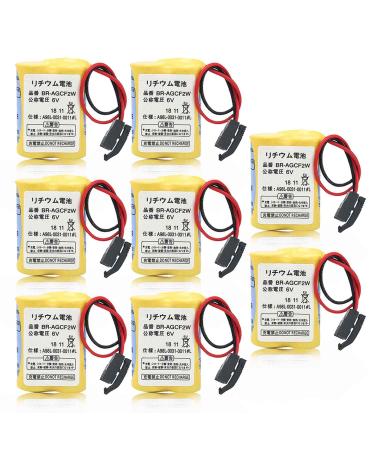 8 Pcs BR-AGCF2W 6V Battery for FANUC A98L-0031-0011 2200mAh with Black Plug