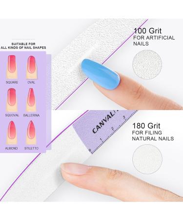 Buy Canvalite 12stk Nail Files for Gel Polish Professional 100/180 Double-Sided Washable & Reusable Nail Buffers | International Shipping Available - Buy Online on SooperMarket.com