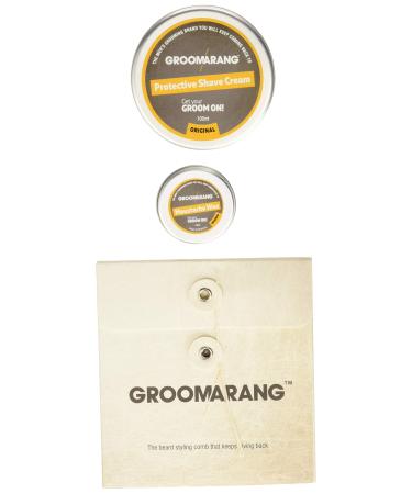 Starter Collection Beard Comb Moustache Wax 15ml Shave Cream 100ml Gift Set