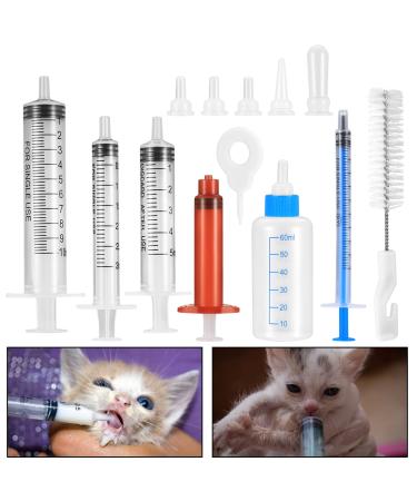 GOTRUST Pet Syringe Feeding Kit Puppy Nursing Kit Kitten Feeding Bottle Squeeze Liquid Cat Nursing Bottle Newborn Pet Feeder for Puppy Cat Dog Kitten Small Mammal Newborn Animal