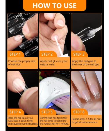 504 Pieces Artificial Nails - Half-Matted Flat Square Shape 12 Sizes Nail Tip Set for Perfect Manicure & Nail Art - Invisible Armor Design - Buy Online on SooperMarket.com