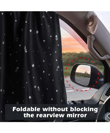 ZATOOTO Car Side Window Sun Shade Magnetic Blackout 2PCS 100*50cm Black Star | UV Protection and Privacy Car Curtains for Baby - Buy Online on SooperMarket.com