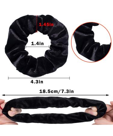 Whaline 12 Pack Velvet Hair Scrunchies - Soft Elastic Hair Bands in Black - Buy Online on SooperMarket.com
