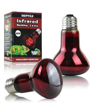 Lucky herp reptiles heat lamp Terrarium red light lamp heat lamp heat lamp 50W 2-pack infrared lamp heat lamp animals for turtles bearded dragons chickens dogs