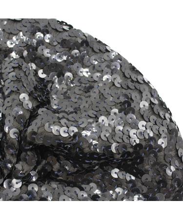 AIBEARTY Women's Sparkly Sequin Beret Hat - Fashionable Stretch Beanie Cap for Party, Club, Halloween in Black - Buy Online on SooperMarket.com