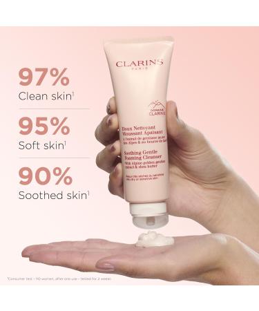 Clarins Soothing Gentle Foaming Face Cleanser - Soap-Free SLS-Free Nourishing Shea Butter | Ideal for Very Dry & Sensitive Skin | 4.2 oz - International Shipping Available - Buy Online on SooperMarket.com