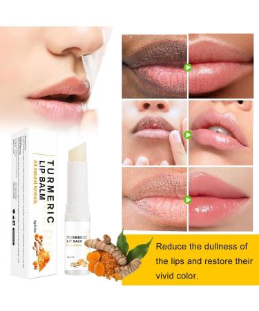 Turmeric Lip Balm Stick Lip Care Cream Daily Lip Care Balm Lip Lightening For Dark Lips Turmeric Long Lasting Moisturizing Lips Balms Reduces Chapped Dry Lips Repairs Cracks - Buy Online on SooperMarket.com