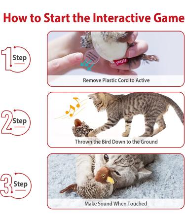 Gigwi Interactive Cat Toy - Real Chirping Bird Sound | Feather & Plush Design for Indoor Cats | Relieves Boredom - Buy Online on SooperMarket.com