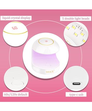 MEKK Mini UV Gel Nail Lamp 18W LCD Type-C Professional Nail Dryer - White - Buy Online on SooperMarket.com