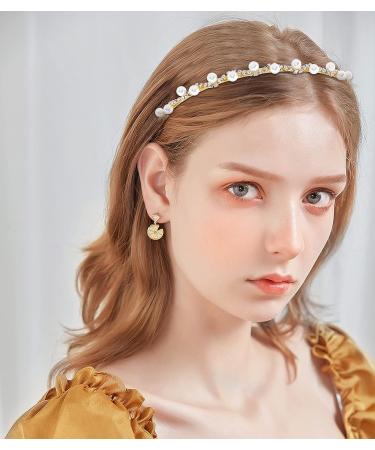 2 Pcs Pearl Rhinestone Headbands - Bridal Hair Hoop for Elegant Women and Girls - Buy Online on SooperMarket.com